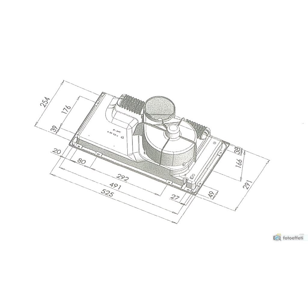 Built-in kitchen hood 52 cm stainless steel front compatible inka smart Marplast